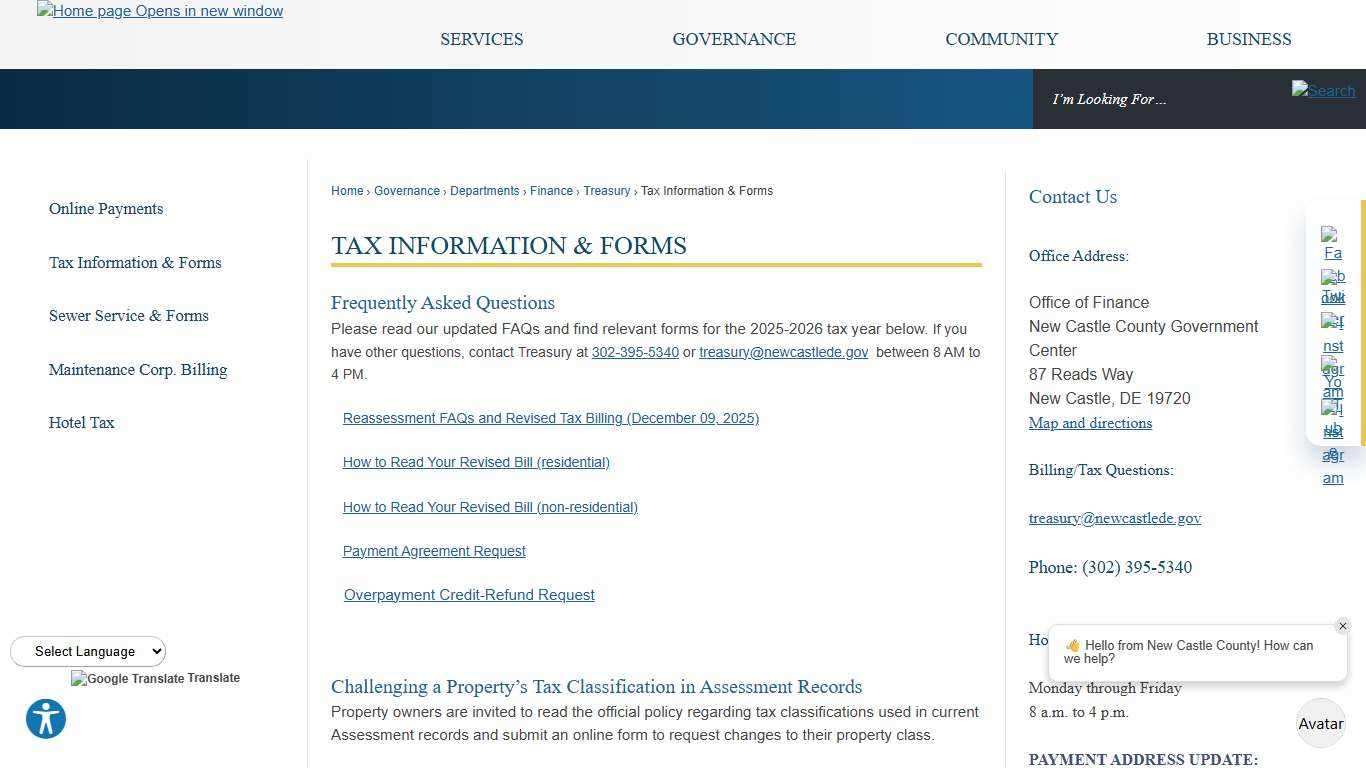 Tax Information & Forms | New Castle County, DE - Official Website
